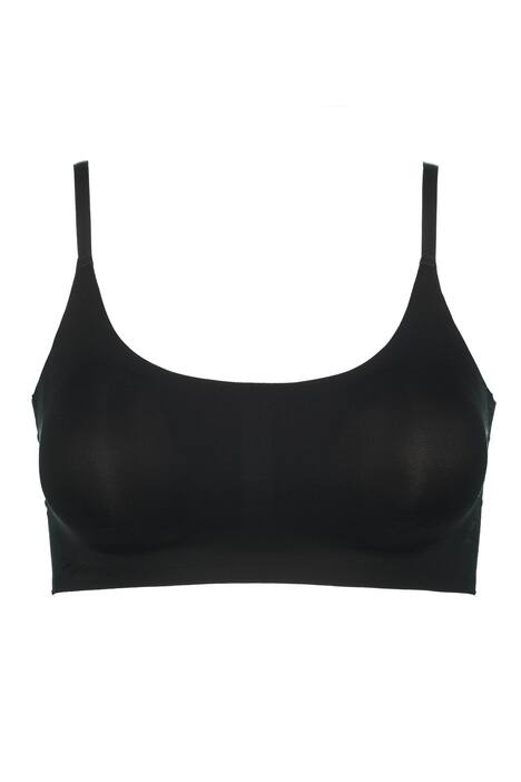 Bustier, bez kostic, košíčky C/D, ploché, lepené švy