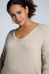 longsleeve, T-shirt, oversized, V-hals, lange mouwen