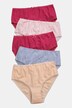 5 Pack of Picot Lace Stretch Cotton Panties - Solids