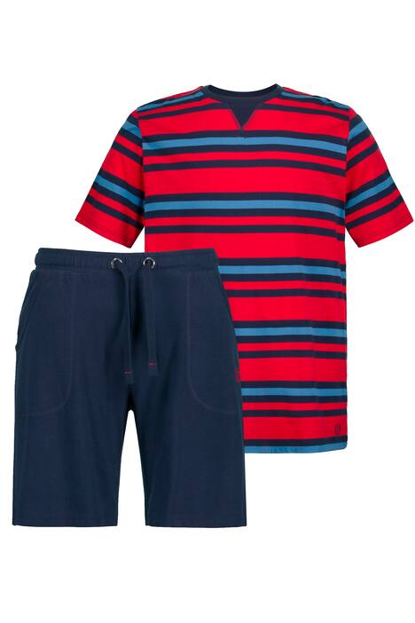 Pyžamo, pruhované tričko, krátké rukávy, krátké kalhoty