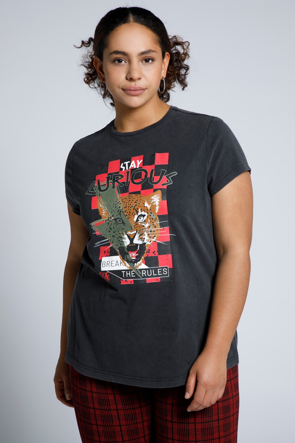 Grote Maten T-shirt, Dames, groen, Maat: 46/48, Katoen, Studio Untold Grote Maten T-shirt, Dames, groen, Maat: 46/48, Katoen, Studio Untold
