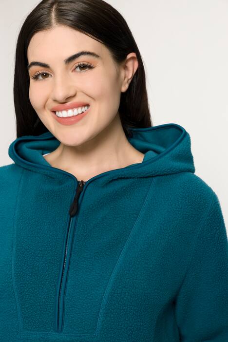 Damen Teddy Fleecepullover Oversize - Winter Pulli Mit Rollkragen & Taschen