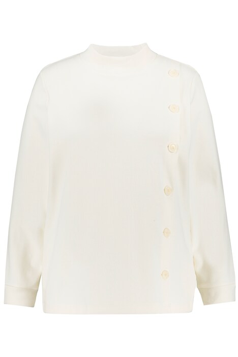 Mikina, stojáček, knoflíky, dlouhé rukávy, biobavlna