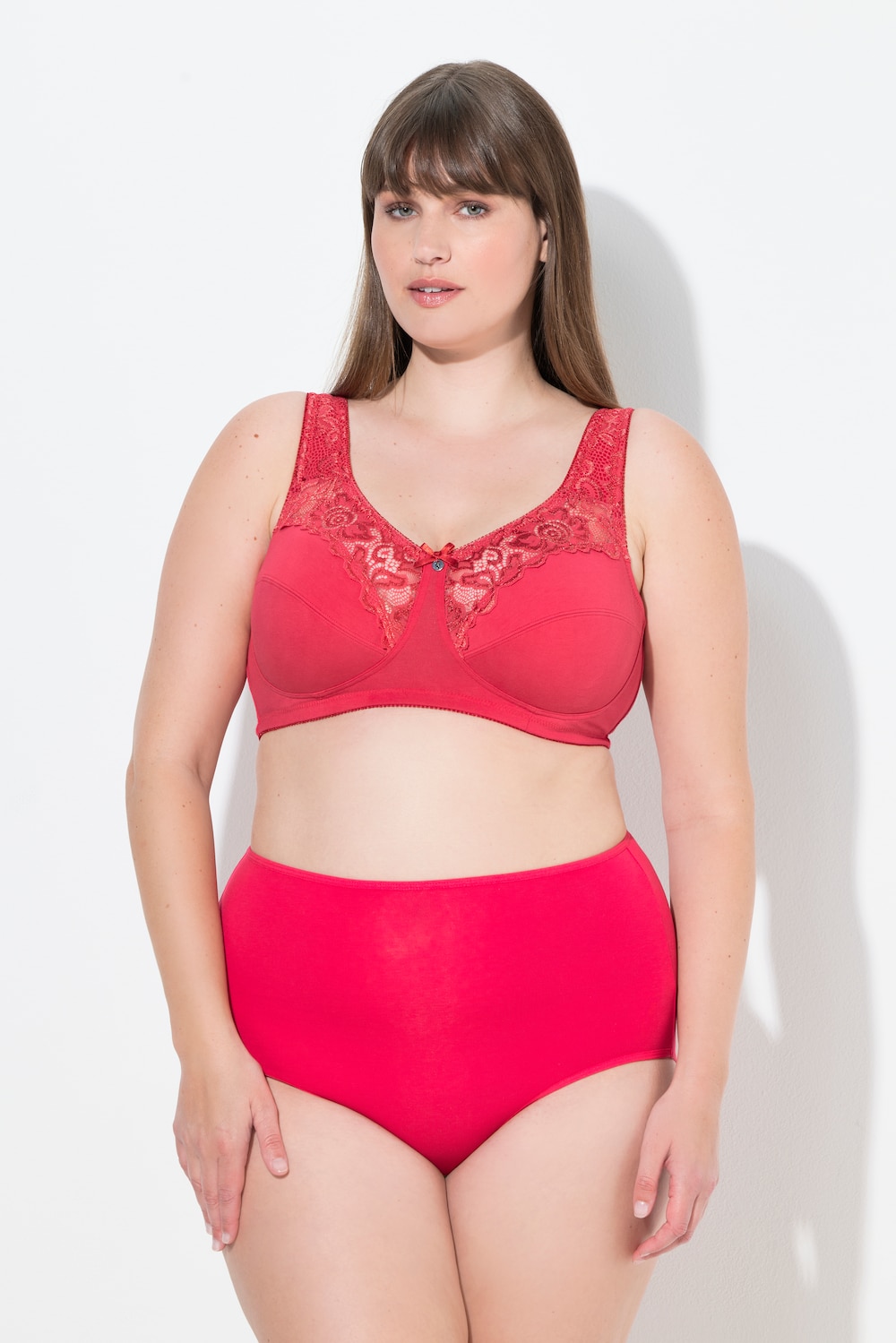 Große Größen Entlastungs-BH, Damen, rot, Größe: 85F, Baumwolle, Ulla Popken