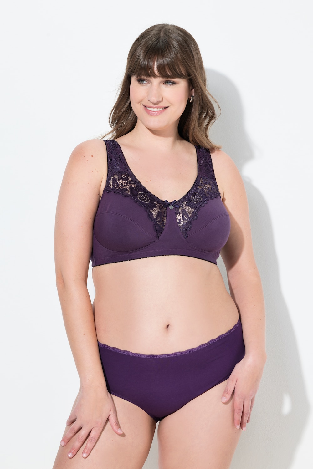 Große Größen Entlastungs-BH, Damen, lila, Größe: 100D, Baumwolle, Ulla Popken