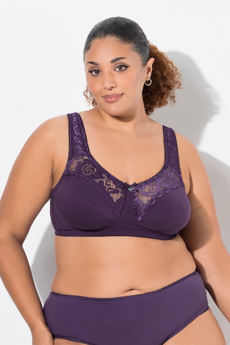 Lace Inset Wirefree Kelly Fit Support Bra