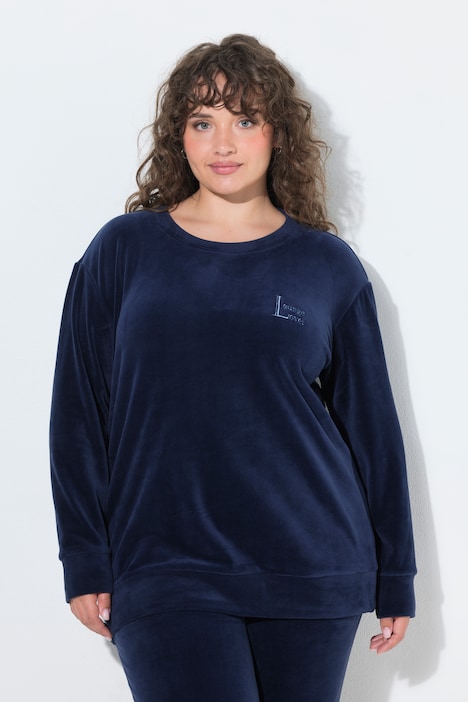 homewear pullover, nicky, stiksel, ronde hals, lange mouwen
