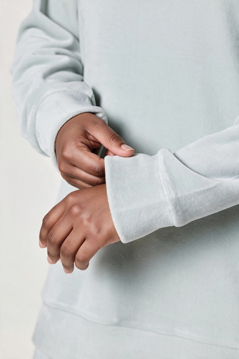 Homewear-Pullover, Nicki, Stickerei, Rundhals, Langarm