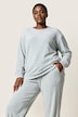 Homewear-Pullover, Nicki, Stickerei, Rundhals, Langarm