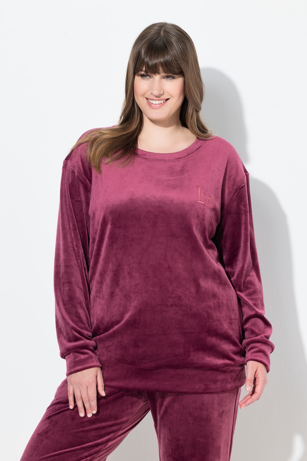 Große Größen Homewear-Pullover, Damen, lila, Größe: 50/52, Polyester, Ulla Popken