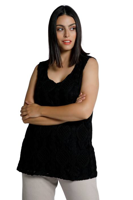 Top, krajka, žerzejová podšívka, kulatý výstřih, bez rukávů