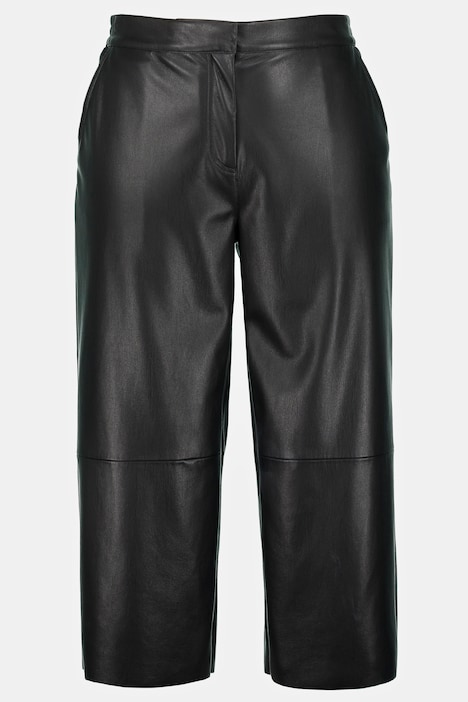 Leather Look Wide Leg Culotte Pants | Culottes | Pants