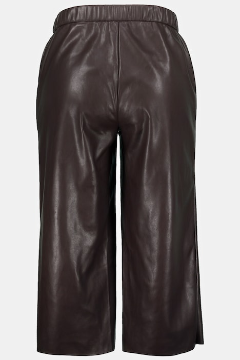 Leather Look Wide Leg Culotte Pants | Culottes | Pants
