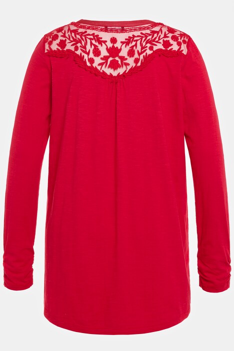Illusion Lace Detail A-line Fit Cotton Knit Tunic | T-Shirts | Knit ...