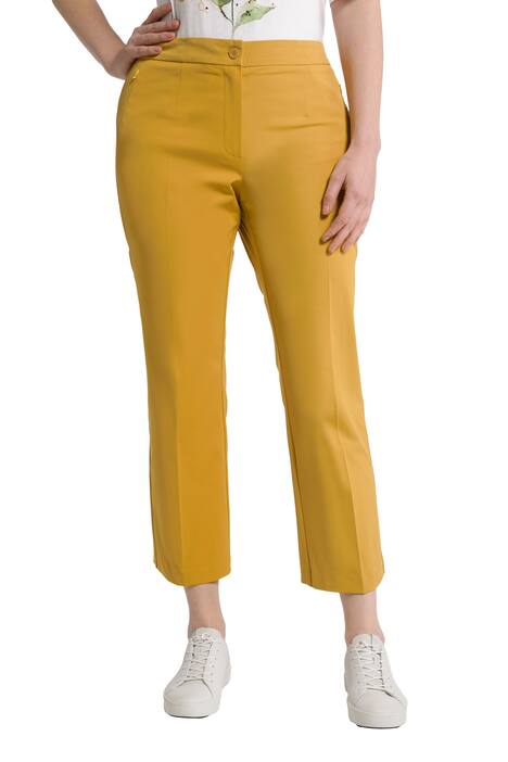 7/8 kalhoty s rozšířeným lemem, úzké nohavice