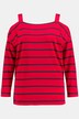 Sweat-shirt, rayures, épaules dénudées, oversize, manches longues