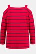 Sweat-shirt, rayures, épaules dénudées, oversize, manches longues