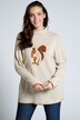Pullover in morbida maglia con motivo ispirato agli animali, colletto alto e maniche lunghe