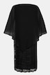 Abendkleid, Chiffon-Cape, Jersey, Spitzensaum, 3/4-Arm