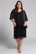 Abendkleid, Chiffon-Cape, Jersey, Spitzensaum, 3/4-Arm