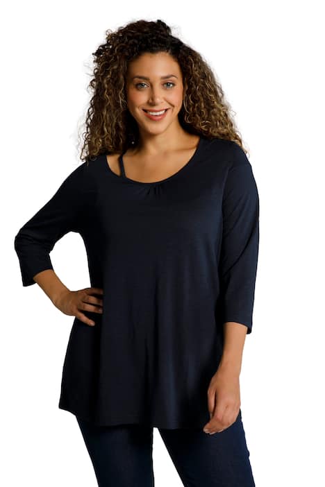 Tričko, sklady, rozparek, A střih, kulatý výstřih, 3/4 rukávy