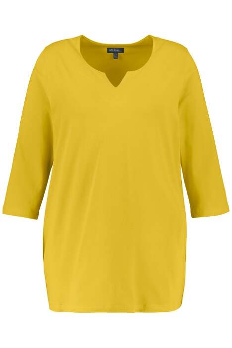 Dlouhé tričko, A střih, výstřih do V, 3/4 rukávy