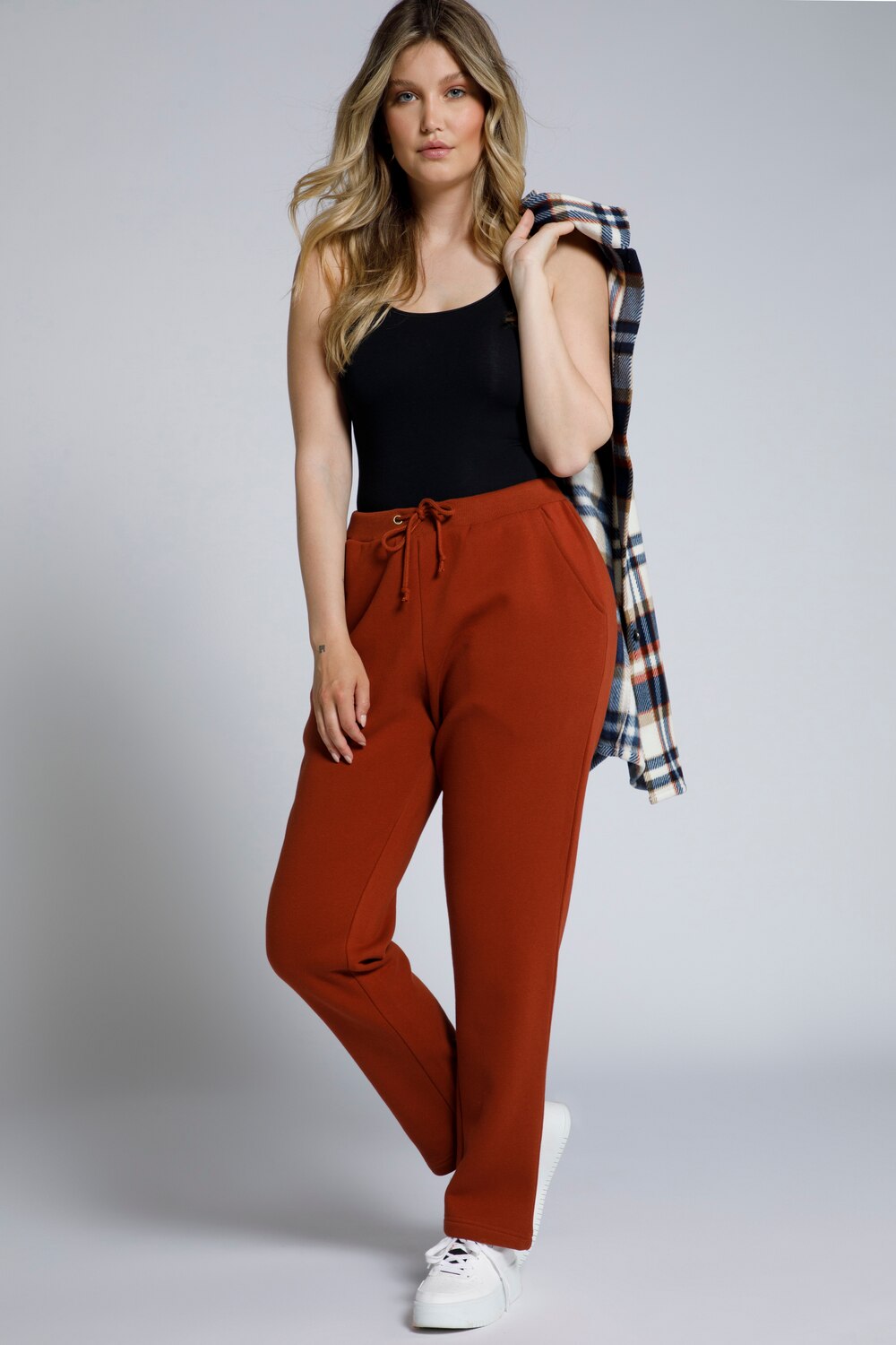 Grote Maten sweatbroek, Dames, rood, Maat: 58/60, Katoen/Polyester, Ulla Popken Grote Maten sweatbroek, Dames, rood, Maat: 58/60, Katoen/Polyester, Ulla Popken