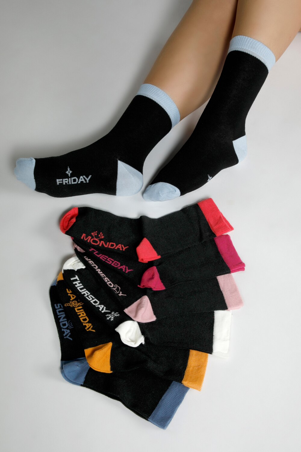 Grote Maten sokken, Dames, zwart, Maat: One Size, Katoen/Polyester, Ulla Popken