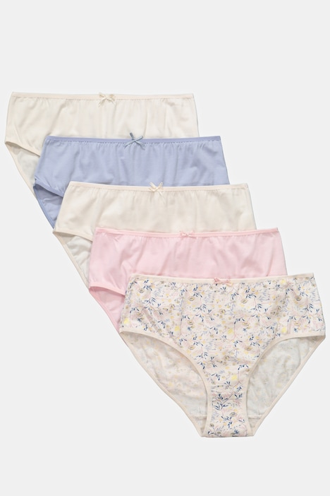 5 Pack of Stretch Cotton Panties - Wildflower, Solids, Panties