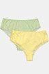 2 Pack of Lace Back Brazilian Stretch Panties - Pastels