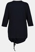 Długi T-shirt, asymetryczny dół, rękawy 3/4