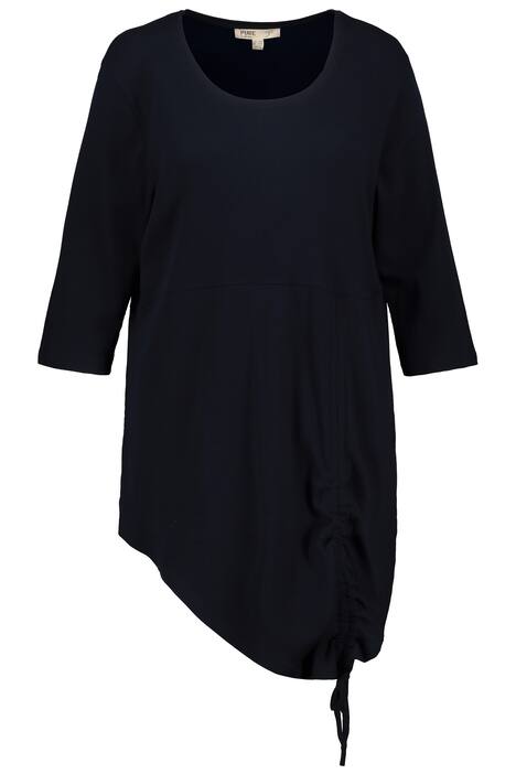 Dlouhé tričko, řasení, kulatý výstřih, 3/4 rukávy, biobavlna