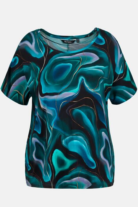 T-Shirt, oversized, Rundhals, überschnittene Schultern, Print