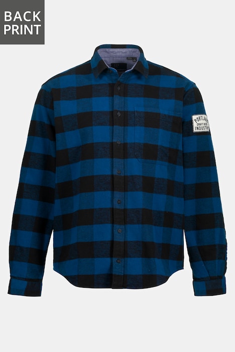 Chemise à carreaux, surchemise, manches longues, col Kent, Modern Fit
