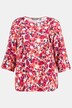 Bluse, Blumenmuster, Volants, Rundhals, 3/4-Arm