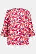 Bluse, Blumenmuster, Volants, Rundhals, 3/4-Arm