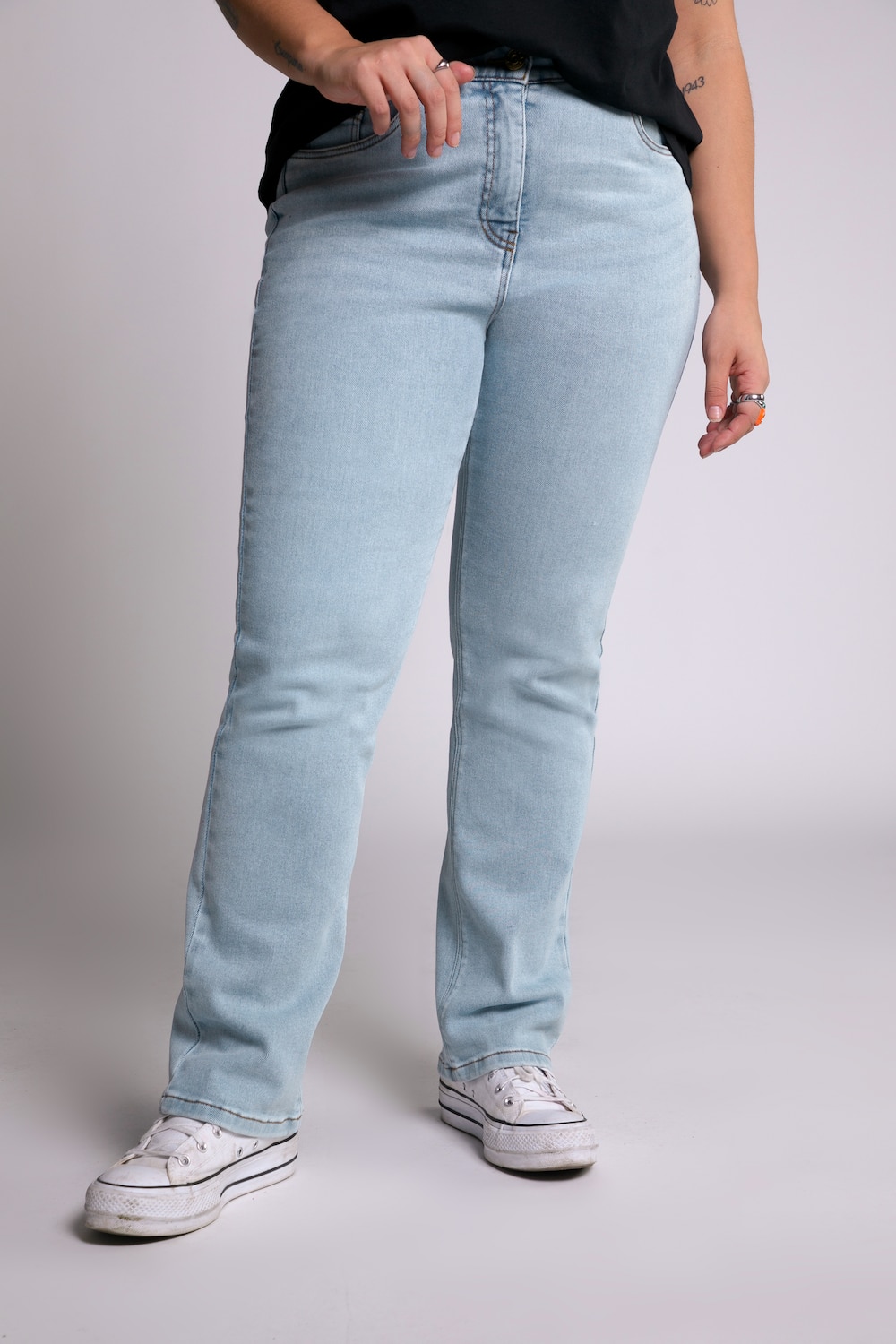 Grote Maten high waist jeans, Dames, blauw, Maat: 46, Katoen, Studio Untold