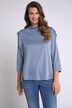 shirt, schoudervulling, opstaande kraag, zipper, 3/4-mouwen