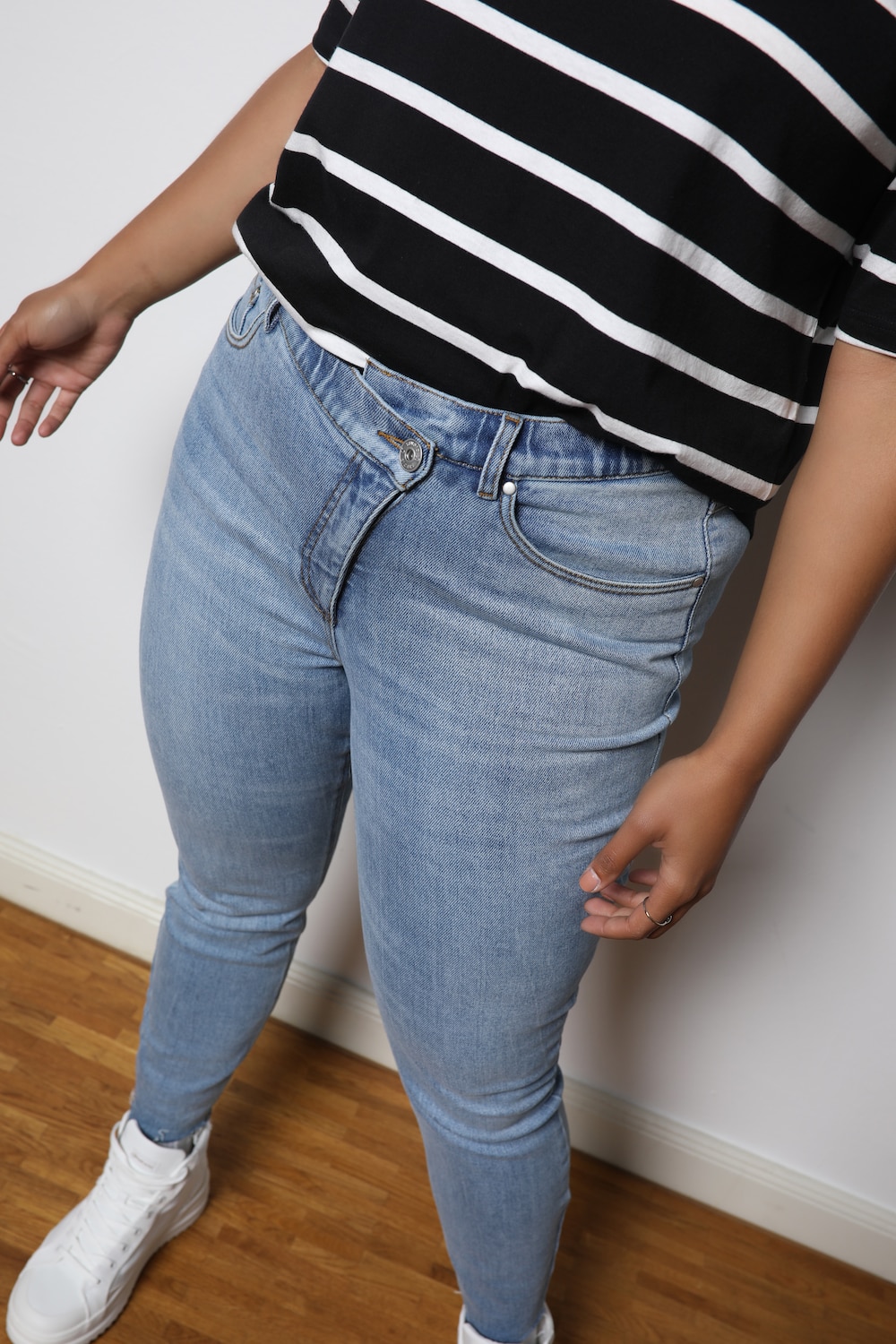 Grote Maten skinny jeans, Dames, blauw, Maat: 46, Katoen, Studio Untold