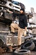 Pantalon cargo, vêtement de travail, poches pratiques, coupe ultra loose, jusqu'au 70/35