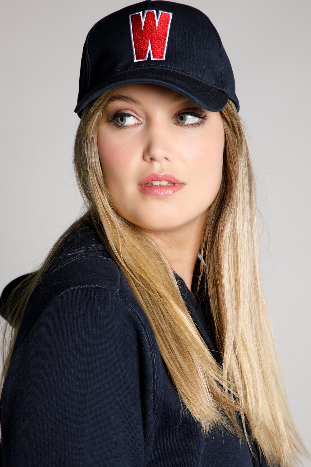 Grote Maten baseball cap, Dames, blauw, Maat: One Size, Katoen, Ulla Popken