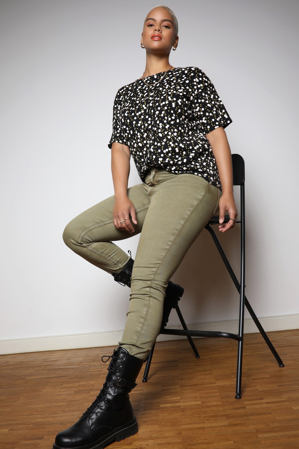 Grote Maten skinny, Dames, bruin, Maat: 46, Katoen, Studio Untold Grote Maten skinny, Dames, bruin, Maat: 46, Katoen, Studio Untold