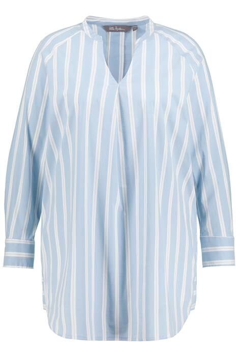 Tunika, pruhy, A střih, výstřih do V, dlouhé rukávy