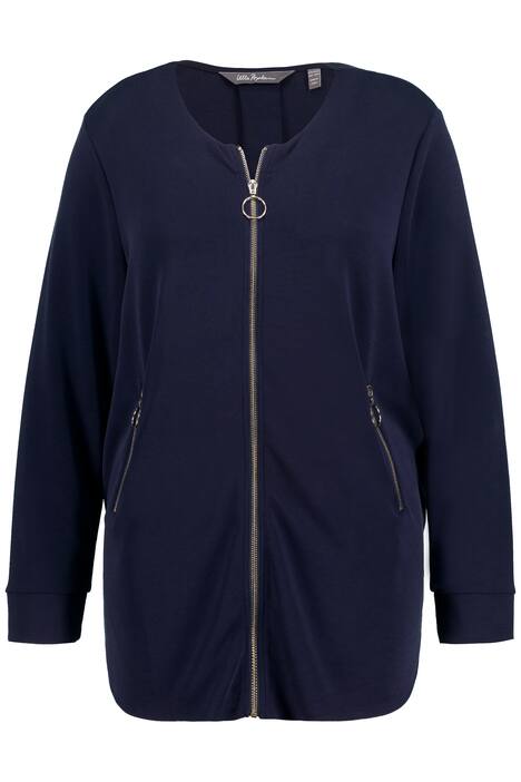 Mikina, zlaté detaily, kulatý výstřih, zapínání na zip