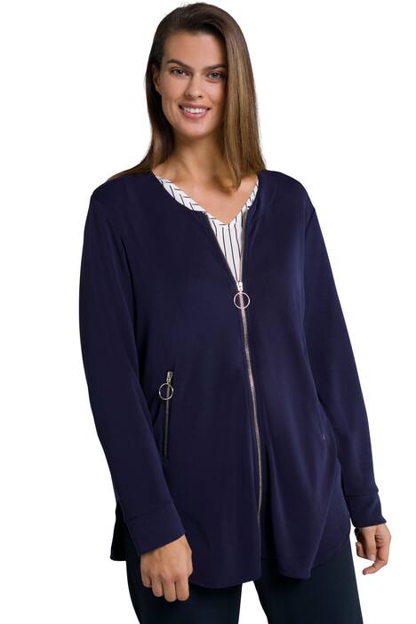 Mikina, zlaté detaily, kulatý výstřih, zapínání na zip