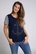 Beaded Anchor Round Neck Stretch Knit Top