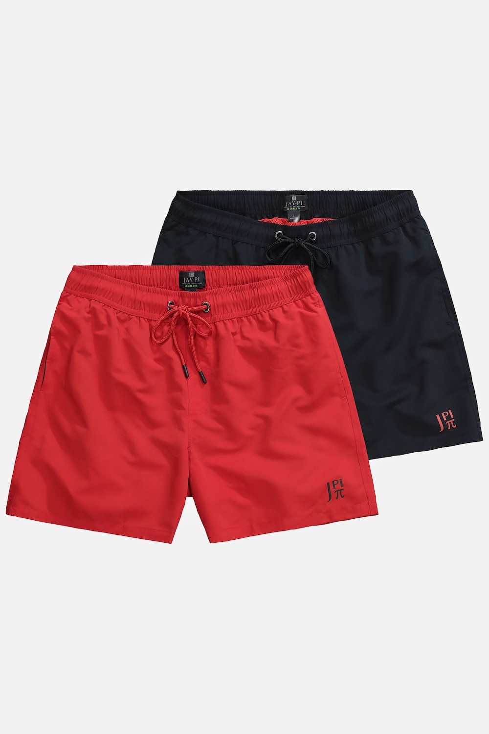 grandes tailles shorts de bain jay-pi avec taille élastique, femmes, rouge, taille: 3xl, polyester, jay-pi