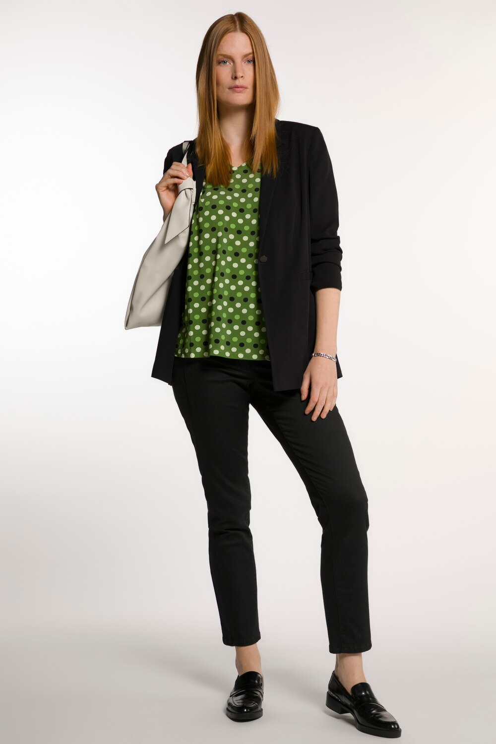 Grote Maten slinky shirt, Dames, groen, Maat: 42/44, Viscose, Ulla Popken