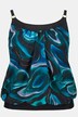 Foil Accent Swirl Print Blouson Front Lined Tankini Set