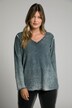 Trendy Dyed Rolled Edge V-Neck Sweater